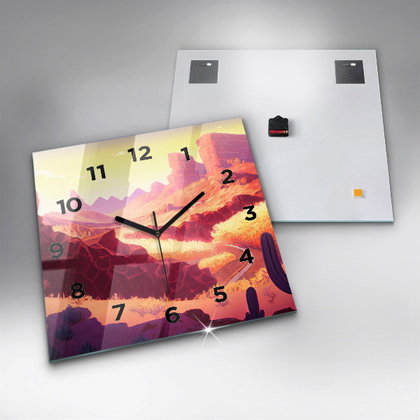 Square wall clock Arizona Desert