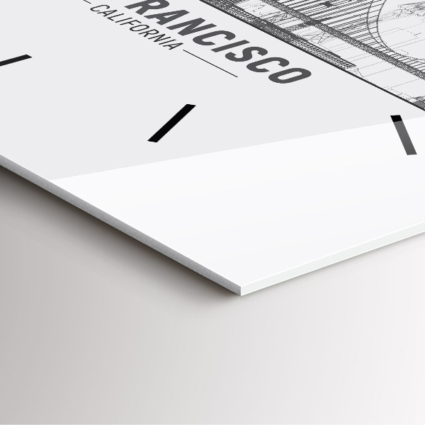 Square wall clock San Francisco Skyline