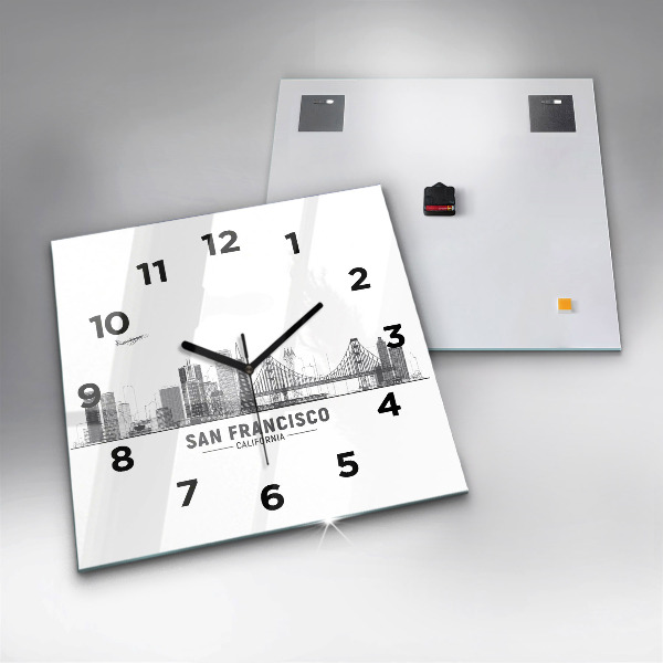 Square wall clock San Francisco Skyline