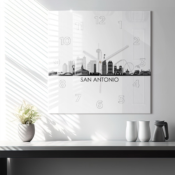 Square wall clock City of San Antonio Texas