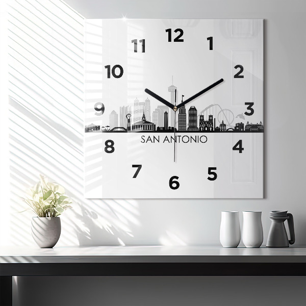 Square wall clock City of San Antonio Texas