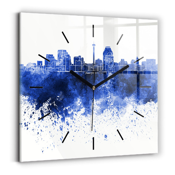Square wall clock San Antonio Watercolors