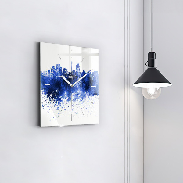 Square wall clock San Antonio Watercolors