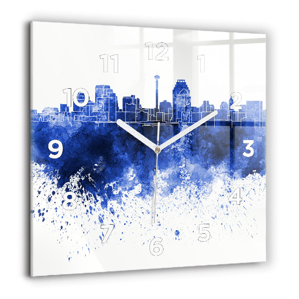 Square wall clock San Antonio Watercolors