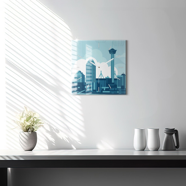 Square wall clock Architecture in the USA