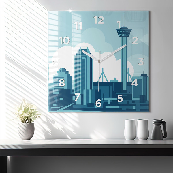 Square wall clock Architecture in the USA