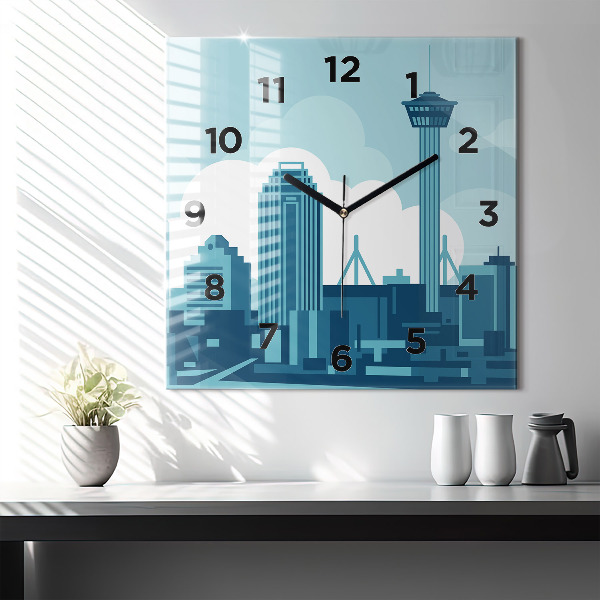 Square wall clock Architecture in the USA