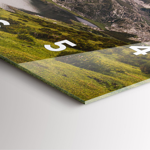 Square wall clock Lake and Pyrenees Mountains