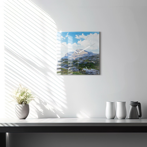 Square wall clock Rocky Landscape