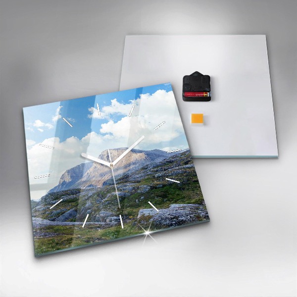 Square wall clock Rocky Landscape