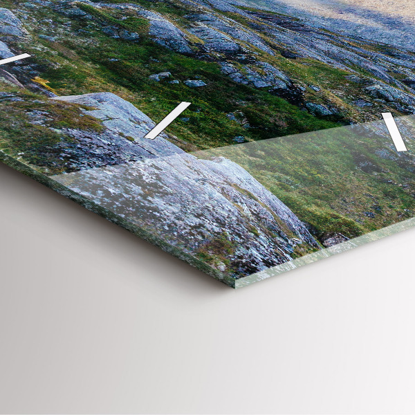 Square wall clock Rocky Landscape