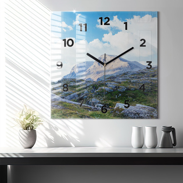 Square wall clock Rocky Landscape