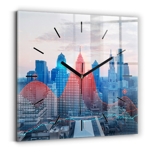 Square wall clock Skyscrapers in Philadelphia