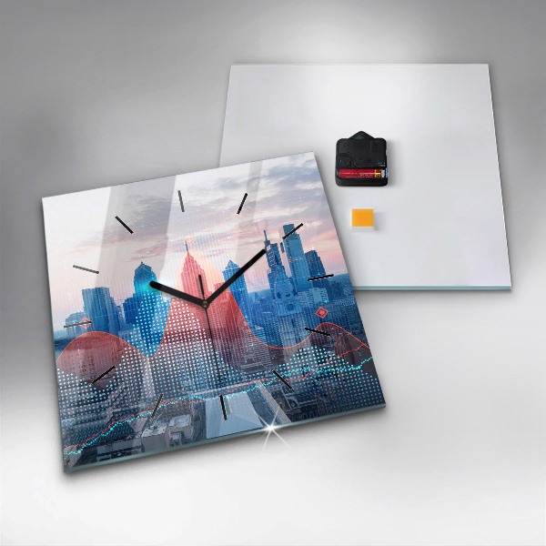 Square wall clock Skyscrapers in Philadelphia