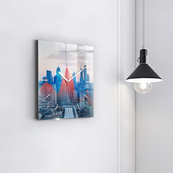 Square wall clock Skyscrapers in Philadelphia