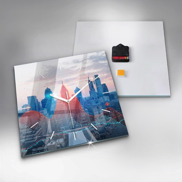 Square wall clock Skyscrapers in Philadelphia