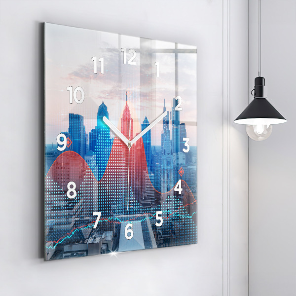 Square wall clock Skyscrapers in Philadelphia