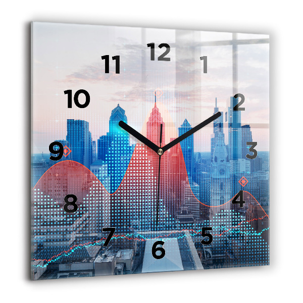 Square wall clock Skyscrapers in Philadelphia
