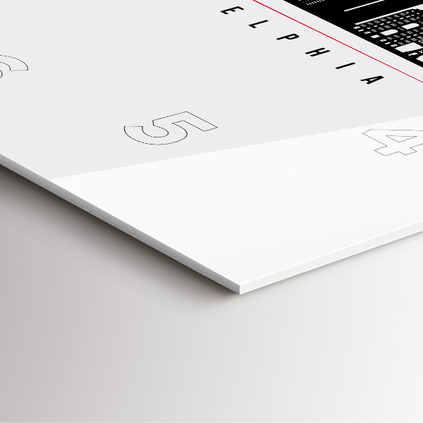 Square wall clock Philadelphia illustration