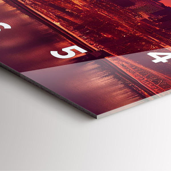 Square wall clock Philadelphia City at Night