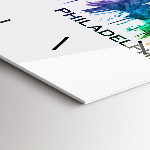 Square wall clock Colorful Philadelphia