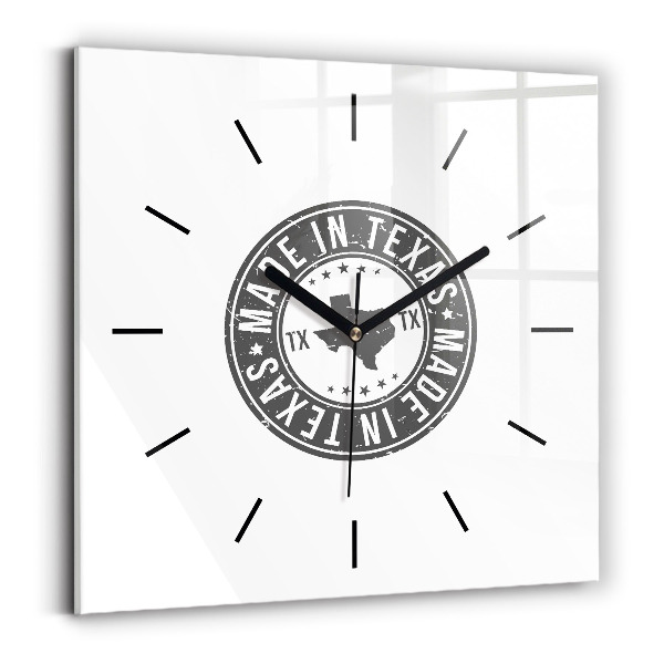 Square wall clock Texas stamp