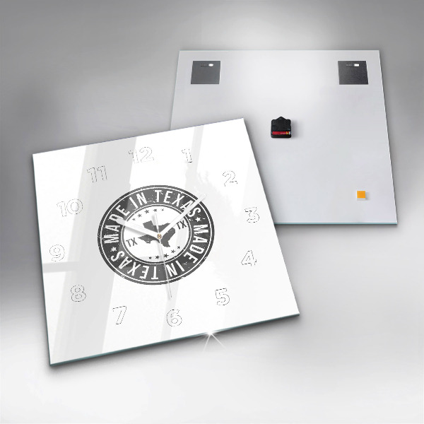 Square wall clock Texas stamp