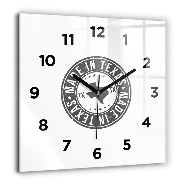 Square wall clock Texas stamp