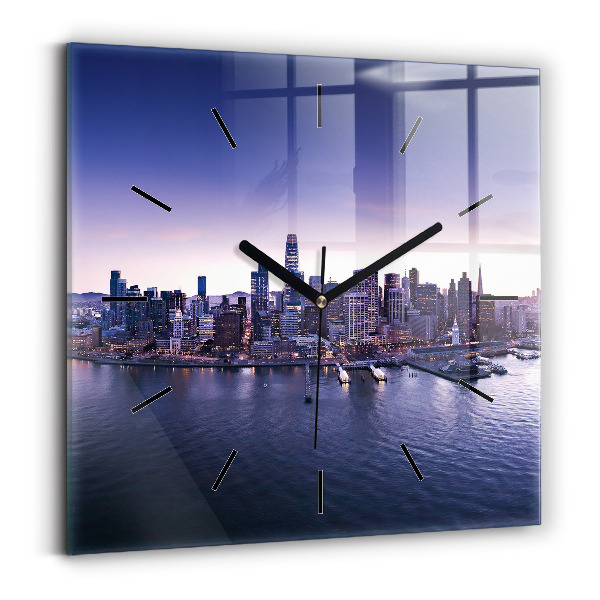 Square wall clock View of San Francisco