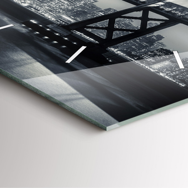 Square wall clock San Francisco Bridge at Night