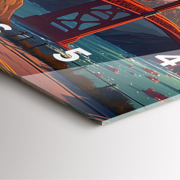 Square wall clock San Francisco Bridge