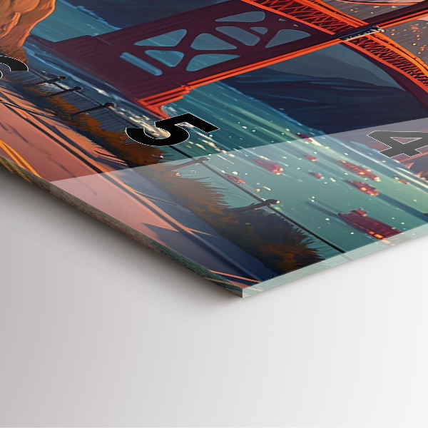 Square wall clock San Francisco Bridge