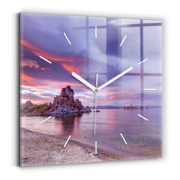 Square wall clock California Sunrise