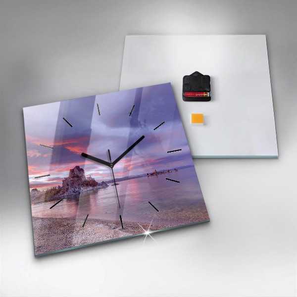 Square wall clock California Sunrise