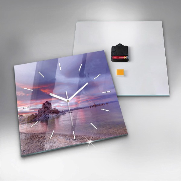 Square wall clock California Sunrise