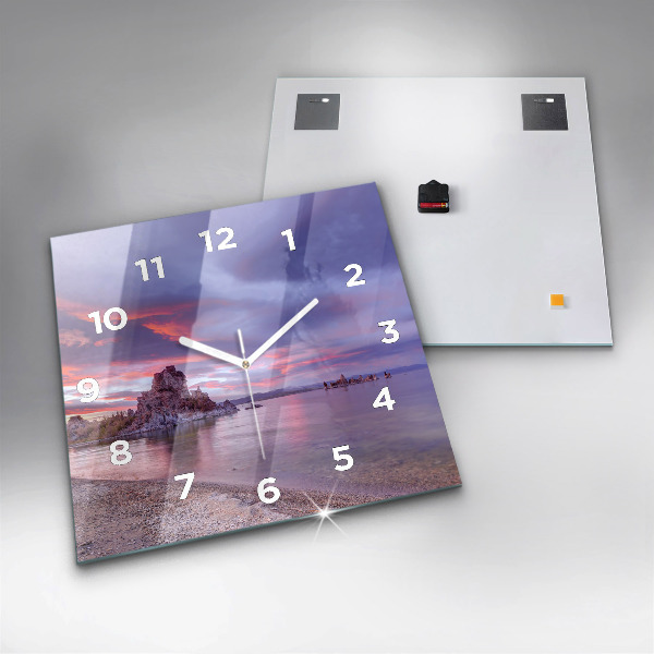 Square wall clock California Sunrise