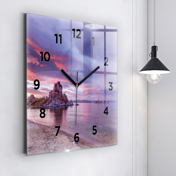 Square wall clock California Sunrise