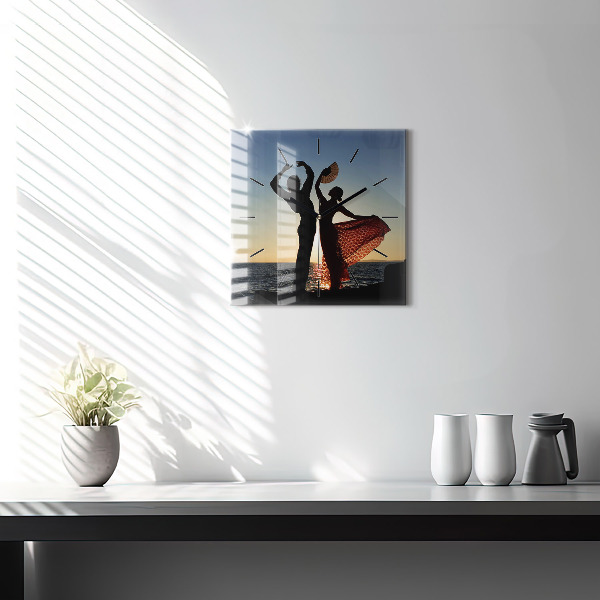 Square wall clock Spanish Dance at Sea