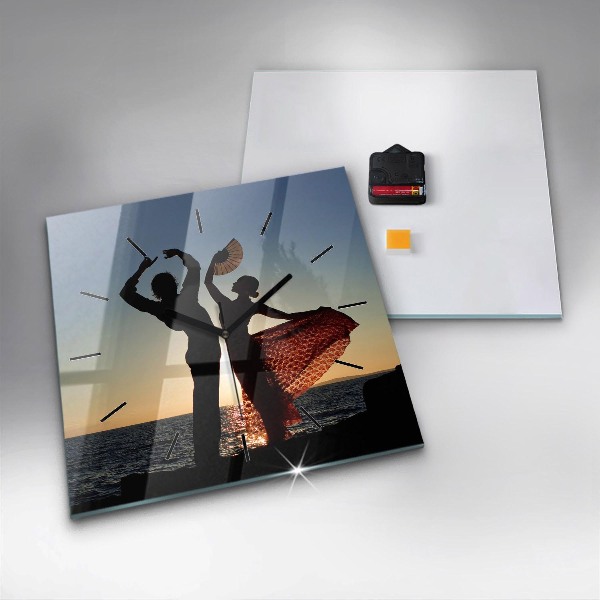 Square wall clock Spanish Dance at Sea