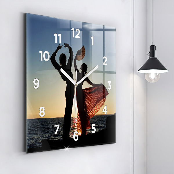 Square wall clock Spanish Dance at Sea