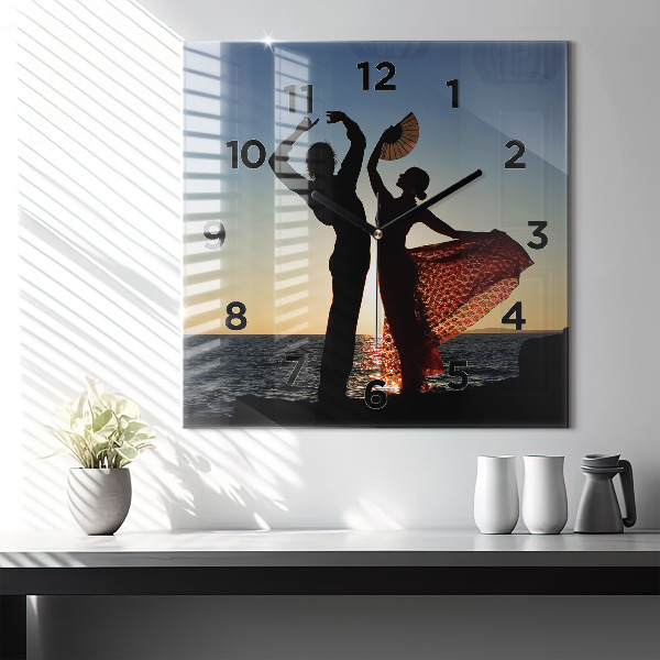 Square wall clock Spanish Dance at Sea