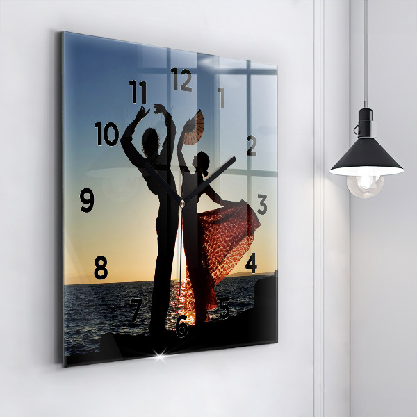 Square wall clock Spanish Dance at Sea