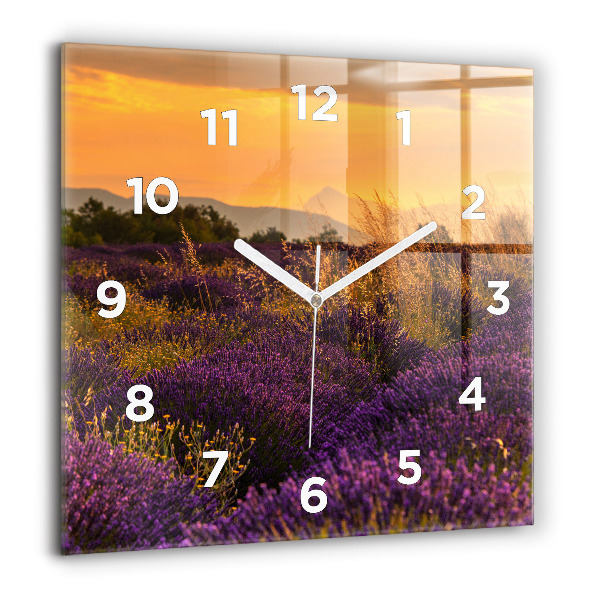 Square wall clock Lavender meadow France