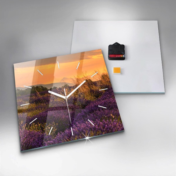 Square wall clock Lavender meadow France