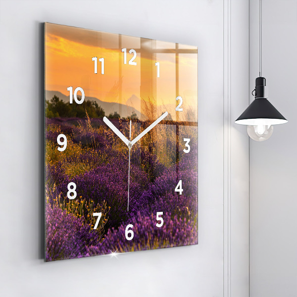 Square wall clock Lavender meadow France