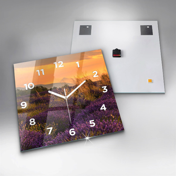 Square wall clock Lavender meadow France