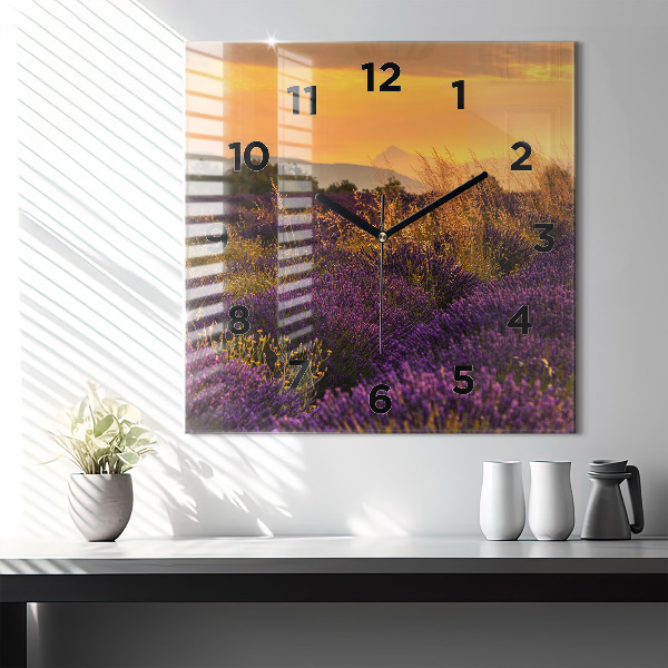 Square wall clock Lavender meadow France
