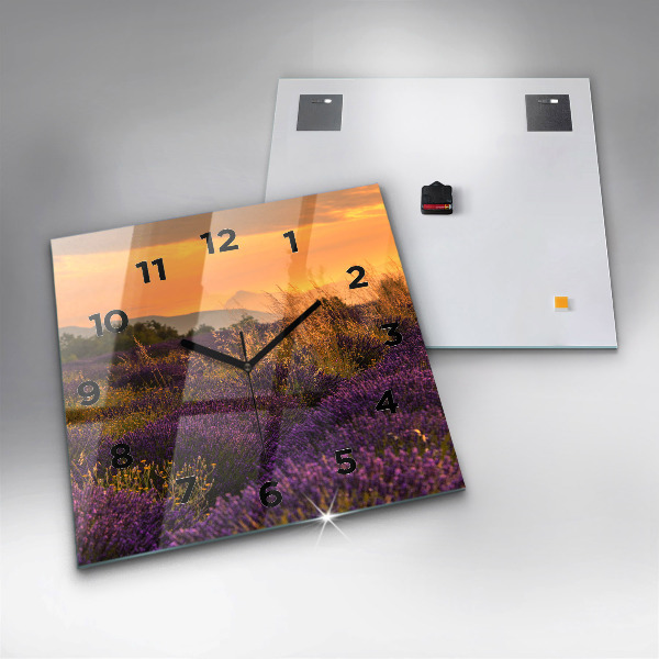 Square wall clock Lavender meadow France