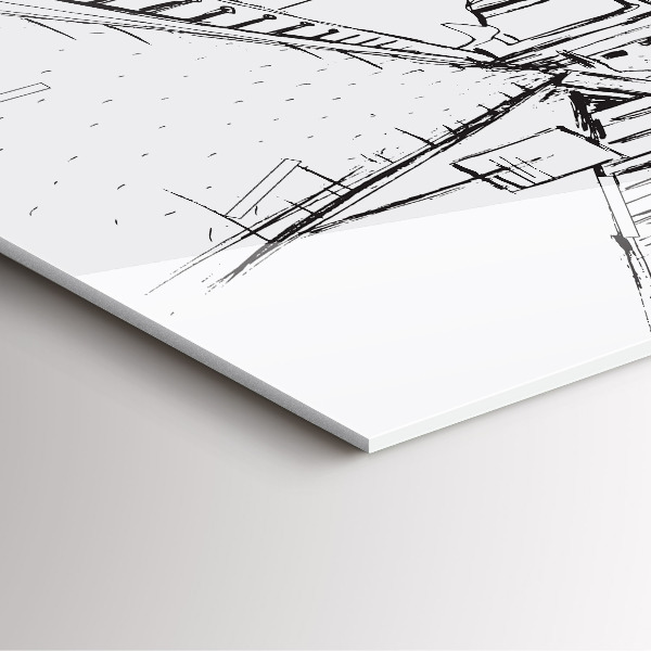 Square wall clock Drawing of the city of Provence