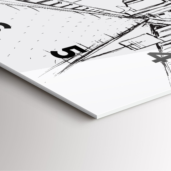 Square wall clock Drawing of the city of Provence